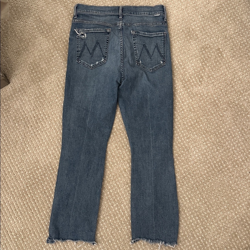 MOTHER Blue Distressed Straight Leg Jeans - Picture 4 of 4